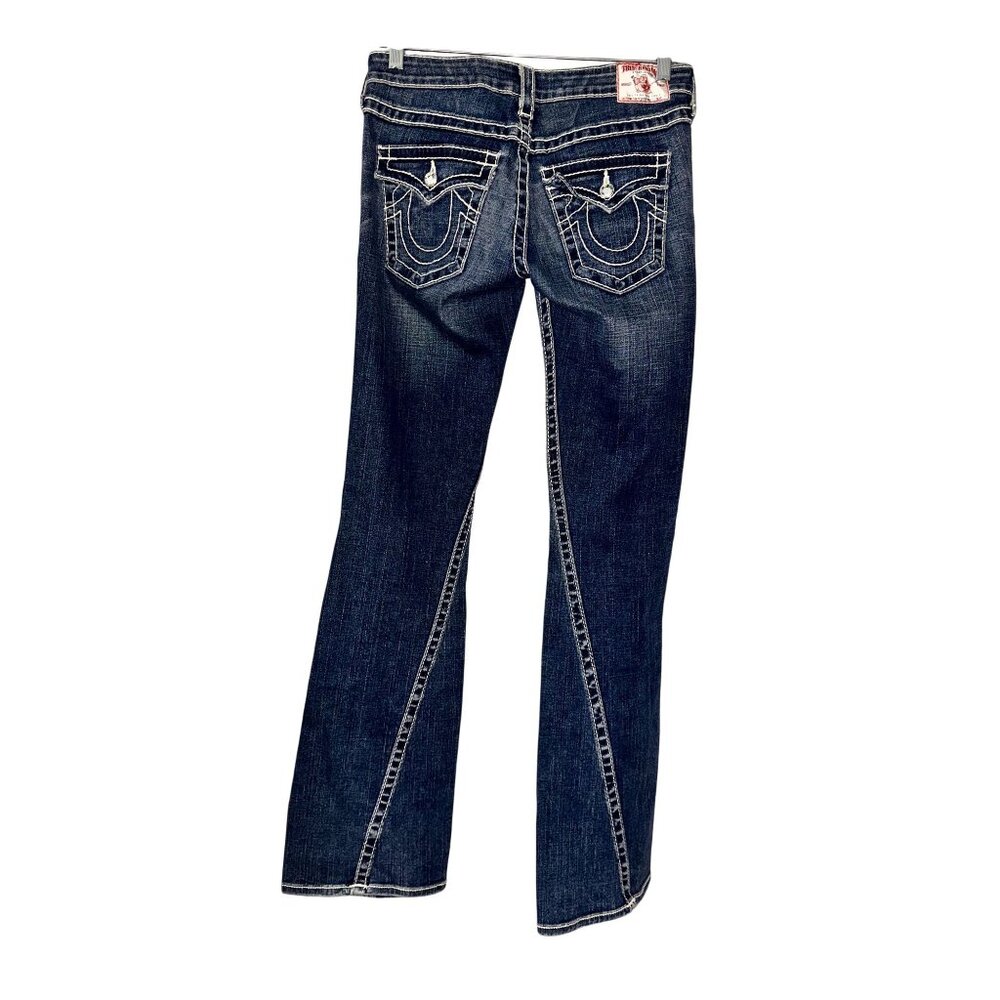 True Religion Womens Distressed Bootcut Jeans Size 28 Made In USA - Picture 8 of 14